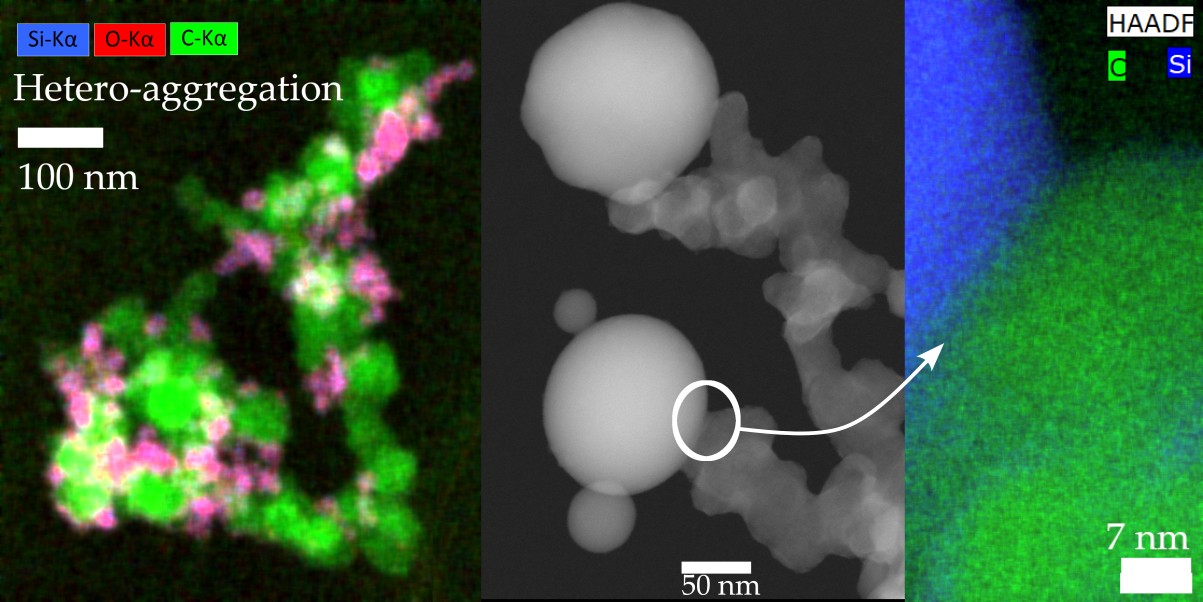 Hetero Aggregates Particles TEM